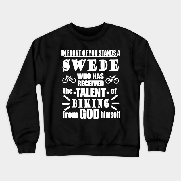 Swede Cycling Cycling Scandinavia Crewneck Sweatshirt by FindYourFavouriteDesign